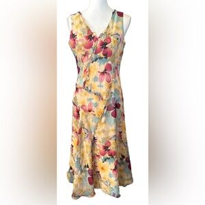 Sundance 100%Silk Floral midi Dress size 6